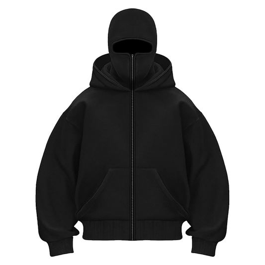 MASKED ZIP UP HOODIE